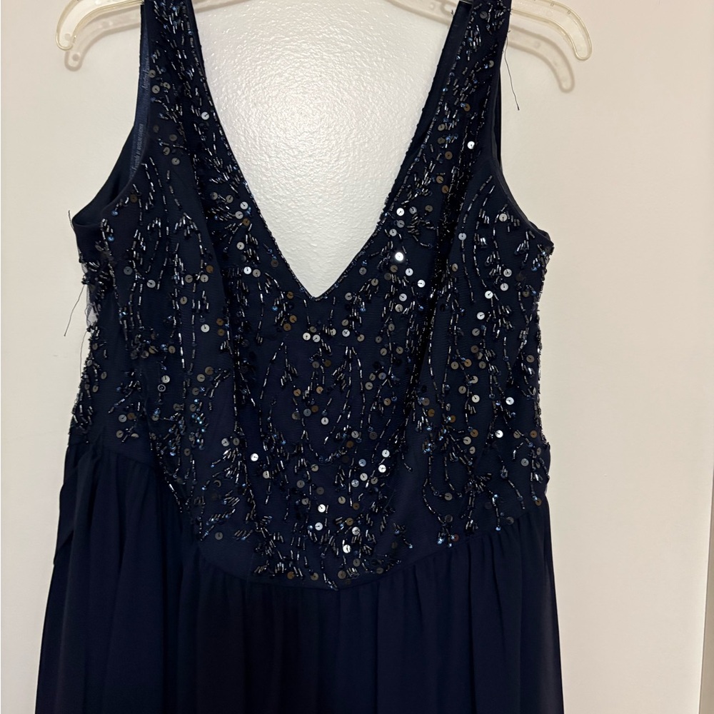 Elegant Navy Sequin Dress